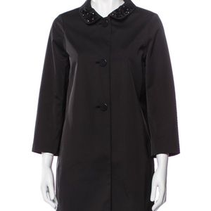 KATE SPADE New York BEADED CRYSTAL COLLAR COAT